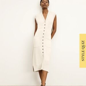 NWT Sz S MM LaFleur Ivory cotton/silk sleeveless sweater vest dress